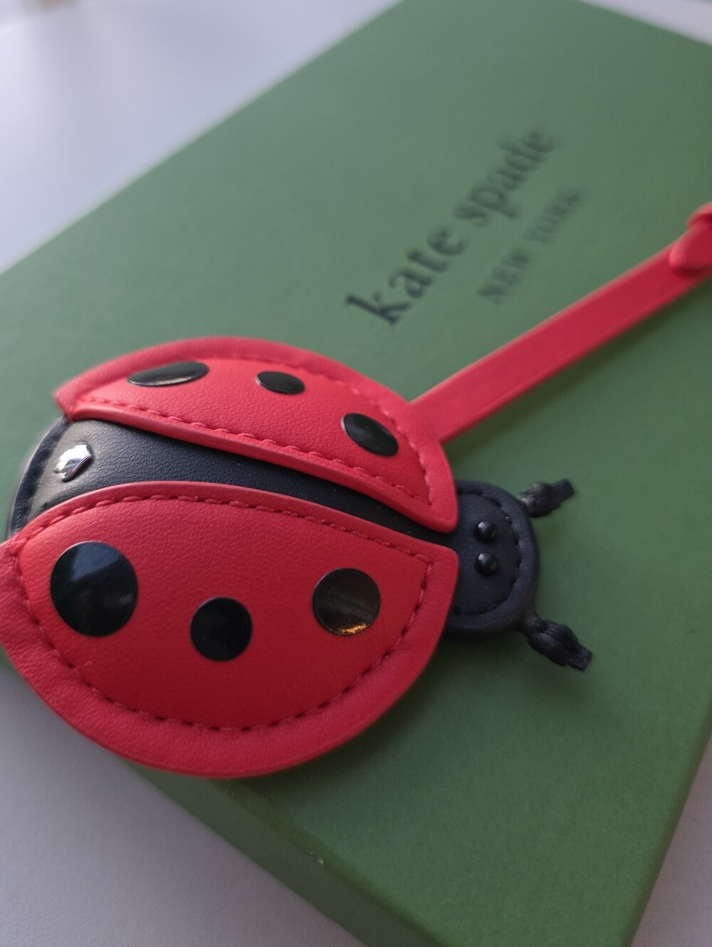 Kate Spade New York Ladybug Leather Wristlet Bag Charm -new - Picture 3 of 6